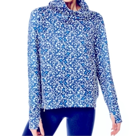 ADDISON BAY Everyday Pullover Courtside Multi Blue Floral, Bottom Zip XS NWT - Picture 7 of 7